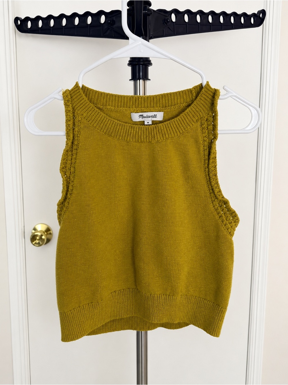 Madewell Olive-Mustard Knit Sleeveless Vest